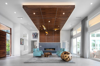 Design ideas for a contemporary home design in Tampa.