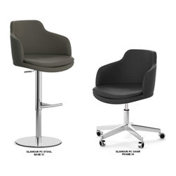 Glamour PC Barstool with Matching Glamour PC Chair - Bar Stools and Kitchen Stools