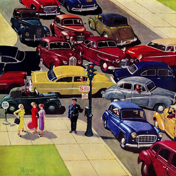 "Traffic Jam" Painting Print on Canvas by Earl Mayan
