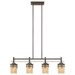 Designers Fountain - Designers Fountain 82138-WM 4-Light Island - Island - 4 Edison base lamps, each 100 W. Max. 3 feet chain.4-Light Island Warm Mahogany Navajo Dust Glass *UL Approved: YES *Energy Star Qualified: n/a  *ADA Certified: n/a  *Number of Lights: Lamp: 4-*Wattage:100w A19 Medium Base bulb(s) *Bulb Included:No *Bulb Type:A19 Medium Base *Finish Type:Warm Mahogany