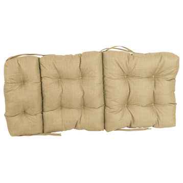 22-"x45" Spun Polyester Solid Outdoor Tufted Chair Cushion Tan