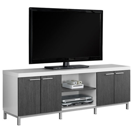 Tv Stand, 60", White/Gray