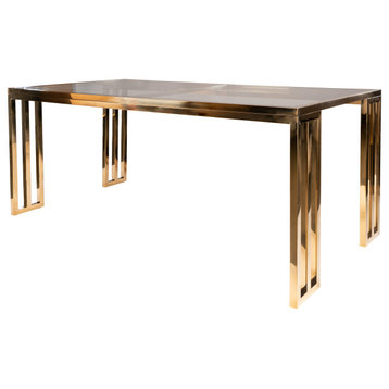 Lorenzo Gold Rectangular Dining Table