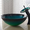 Nature Series 17" Round Green Glass Vessel 19mm thick Bathroom Sink