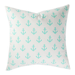 Caitlin Wilson Mint Anchors Pillow - Decorative Pillows