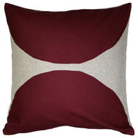 Pillow Decor - Kukamuka Luonto Scandinavian Kivi Throw Pillow 22x22, Red