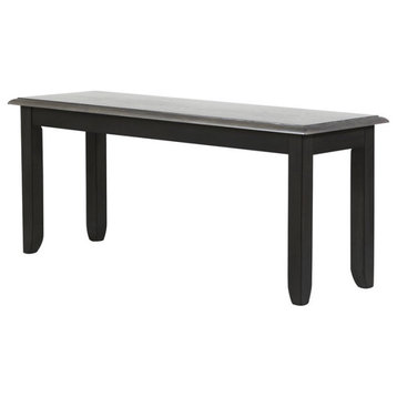Sunset Trading Tempo Brook 42" Contemporary Wood Dining Bench in Black/Gray