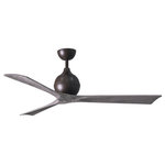 Matthews Fan - Irene 3-Blade Paddle Fan With Barn Wood Tone Blades, Bronze Finish, 60" - Cutting a figure like no other, the Irene-3 is rustic, yet strikingly modern design that transforms the look of any space it inhabits. Lauded by designers for how the solid wooden blades are neatly joined, this indoor ceiling fan makes your space feel cooler and more comfortable. The globe-shaped body makes the style more personable, and even helps uphold that signature minimal profile. As the original model that started the line, the Irene-3 brings a warm and natural feel to any modern home.