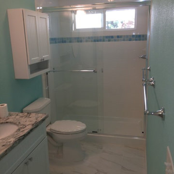 Aqua blue bathroom in Escondido