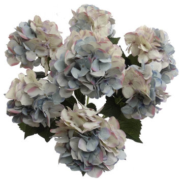 Hydrangea Silk Flowers Plant, Lavender Blue, Lavender Blue, 6 X 10 X 20 Inches