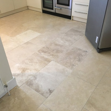 Replacing Cracked Travertine Floor Tiles in Cobham