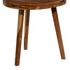 Contemporary Brown Teak Wood Accent Table 37926