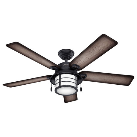 Hunter Fan Company 54" Key Biscayne Weathered Zinc Ceiling Fan With Light