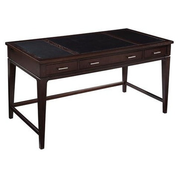 Hekman 79188 CEO 60" Wood Writing Desk With 3-Panel Leather Top, Mocha