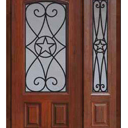 Prehung Side light Door 80 Fiberglass Austin Texas Star Arch Lite - Front Doors