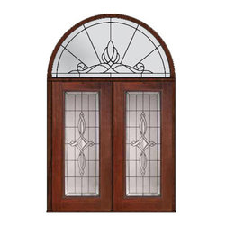 Prehung Transom Double Door 80 Fiberglass Marsais Full Lite Glass - Front Doors