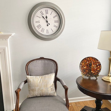 Gray and Cream Transitional Living Room