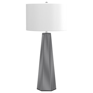 Bassett Mirror Lenox Glass Table Lamp With Gray Finish L3205TEC