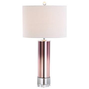Edward Glass and Crystal LED Table Lamp, 27"