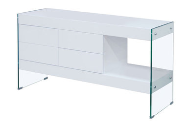 4-Drawer Cabinet, White Lacquer