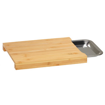 Isabella Bamboo Cutting Board With Removable Stainless Steel Tray