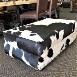 Cowhide Storage Ottoman - Footstools And Ottomans