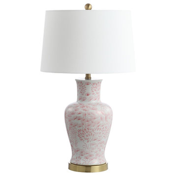 Safavieh Calli Table Lamp Set of 2, Pink/White