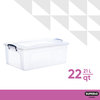 Clear Plastic Storage Bin With Lid, Stackable Container, 22 qt.