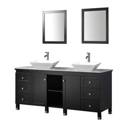 Alarus 72 inch Double Sink Bathroom Vanity Espresso Finish - Bathroom Vanities And Sink Consoles