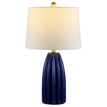 Kayden Ceramic Table Lamp Navy Blue Safavieh