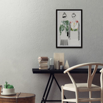 "Floral Themed Tops" Framed Painting Print