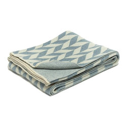 Eco Chevron Throw Blanket-Blue Pond - Products