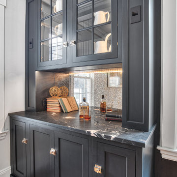 Black Painted Dining Room Built-In