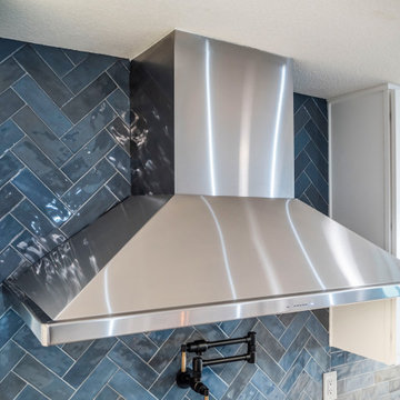 Bold blue backsplash to make an outstanding kitchen in Sacramento, CA
