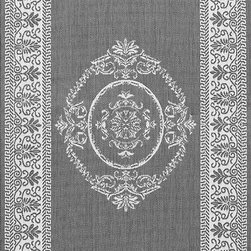 Recife Antique Medallion Grey-White Area Rug - Area Rugs
