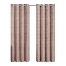 Royal Tradition - Tabitha Paisley Curtains Jacquard Grommet Panels, Blush, 54"x63" Single - Curtains