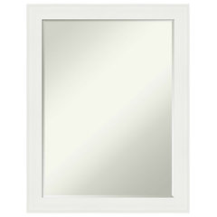 Cabinet White Narrow Petite Bevel Wall Mirror 21.25 x 27.25 in