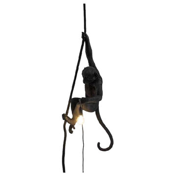 Monkey Hanging Lamp , Black