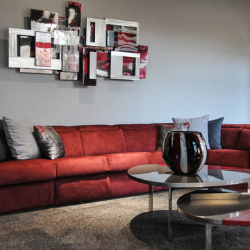 Creature Comforts - A modern and colorful family room in Lafayette Hill, PA