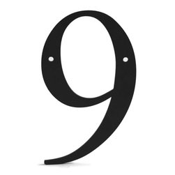 Timeless Wrought Iron - Black 6" Wrought Iron House Number, 9 - House Numbers