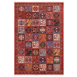 Bareens Designer Rugs - Classic Ziegler Rosa Rust Blue Hand-Knotted Wool Rug - 8'11'' x 11'9'' - Enhance the ambiance of your home with this magnificent Persian-influenced Turkish hand-knotted rug made by skilled artisans capable of creating the most exceptional vegetable dyes and hand-spun wool. This exquisite handmade rug is a one-of-a-kind Peshawar Kafkaz, otherwise identified as Chobi, Chobi Peshawar, Oushak, or Ziegler rug. These handmade rugs are crafted in Pakistan utilizing superior-quality wool imported from Australia, New Zealand, and Korea in two types of weaves: the Persian weave and the Mori weave. This rug is meticulously crafted by hand using the finest natural vegetable dyes extracted from local plants. The artisans use a blend of hand-spun local and fine merino wool, resulting in a rug with a compelling texture, higher lanolin content, and longer staple. The artisans occasionally incorporate natural or artificial silk into the pile to enhance specific motifs. The finished product is an awe-inspiring execution of flawless design and an understated palette that exudes elegance.