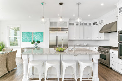 Example of a beach style kitchen design in New York