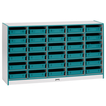 Rainbow Accents 30 Paper-Tray Mobile Storage - with Paper-Trays - Teal