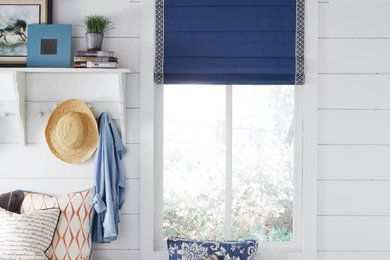 Design ideas for a beach style entryway in New York.