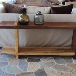 Custom Walnut & Maple Wood Console/Sofa Table - Console Tables