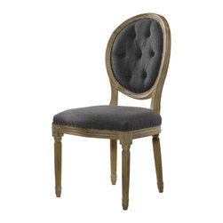 Louis Side Chair- Tufted Wool - Dining Chairs