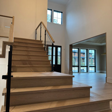Project #132 | White Oak Staircase with Glass Balustrade