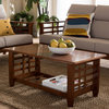 Larissa Cherry Finished Brown Wood Living Room Occasional Coffee Table