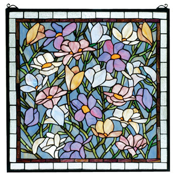 Meyda lighting 66278 22"W X 22"H Sugar Magnolia Stained Glass Window