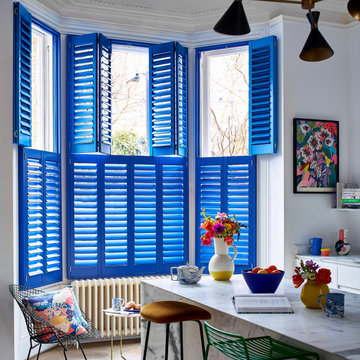Bright Blue Kitchen Interior